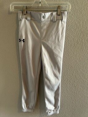 Under Armour Kids Gray Athletic Baseball Pants with Black Logo